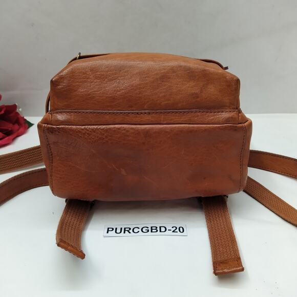 Madewell Brown Leather Zipper Pockets Top handle Backpack main image 5